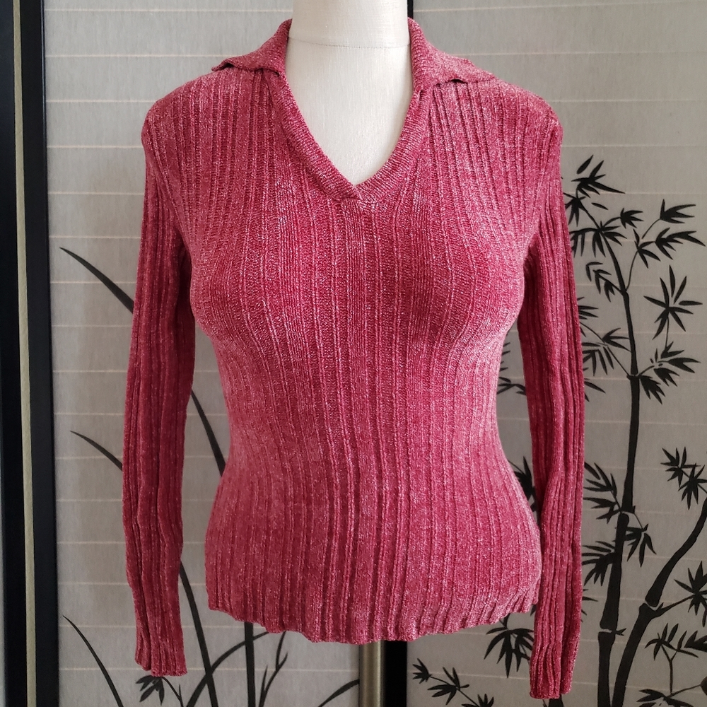 [Airport] Soft Dense Knit Ribbed V-Neck Sweater